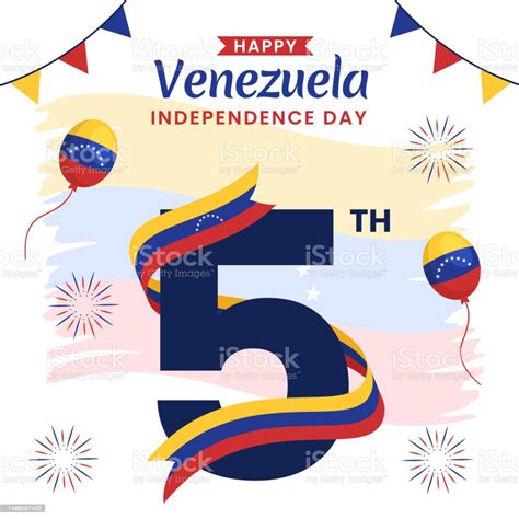 Selamat Hari Kemerdekaan Venezuela Ilustrasi Latar Belakang Media Sosial Template Gambar Tangan