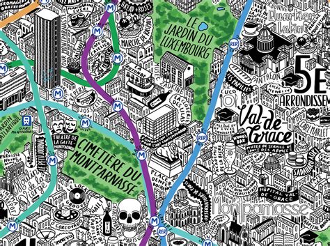 Hand Drawn Paris Map by Jenni Sparks | Stampede: Curated