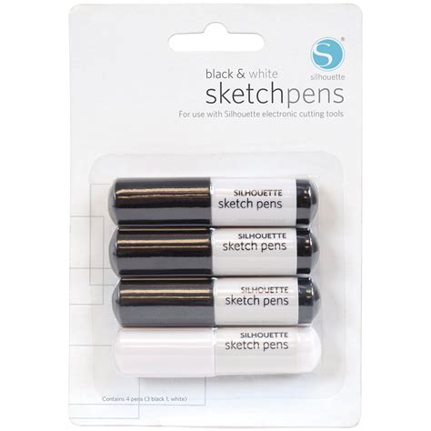 Silhouette Sketch Pens 4pkg 3 Black And 1 White