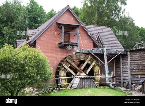 Old Wooden Water Mill Antique Style Background Stock Photo Alamy