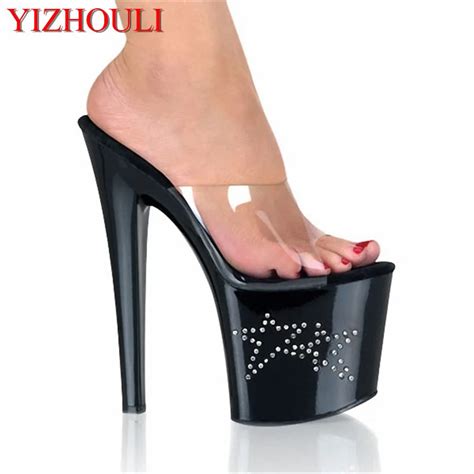 The Cm Model Shows Painted Star Shoes Cool High Heeled Slippers In Fashion Nightclubs And