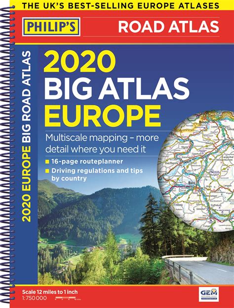 2020 Philips Big Road Atlas Europe By Hachette Uk