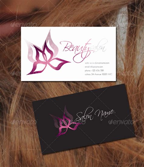 Luxury pink business card template with tropical leaves. Beauty Salon Business Cards » Dondrup.com