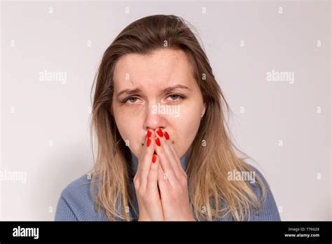 People Violence And Abuse Concept Close Up Portrait Of Crying Woman With Smeared Mascara