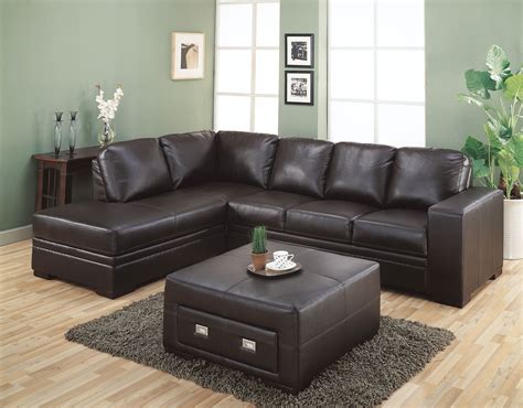 A brown leather couch can be a dramatic statement piece, especially when it's a tufted chesterfield style. Very Popular Sectional Dark Brown Leather Couch With Square Upholstered Brown Leather Coffee ...