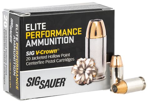 Sig Sauer Elite Performance Ammunition 380 Acp 90 Gr V Crown Jhp