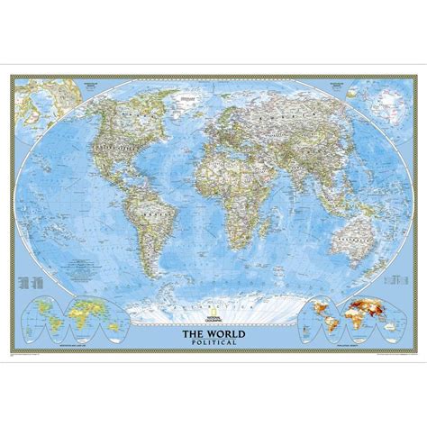 World Classic Wall Map Poster Size And Laminated Shop National