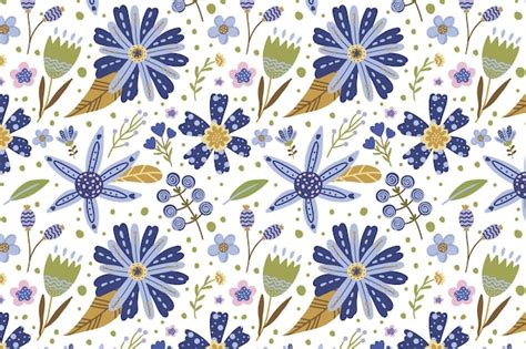 Premium Vector An Elegant Seamless Pattern With Spring Flowers And