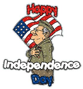 American flag waving with fireworks and happy 4th of july. Independence Day Clipart - Gifs