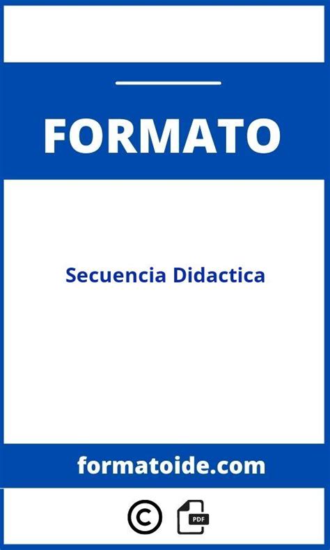Formato De Secuencia Didactica Word Pdf Modelo