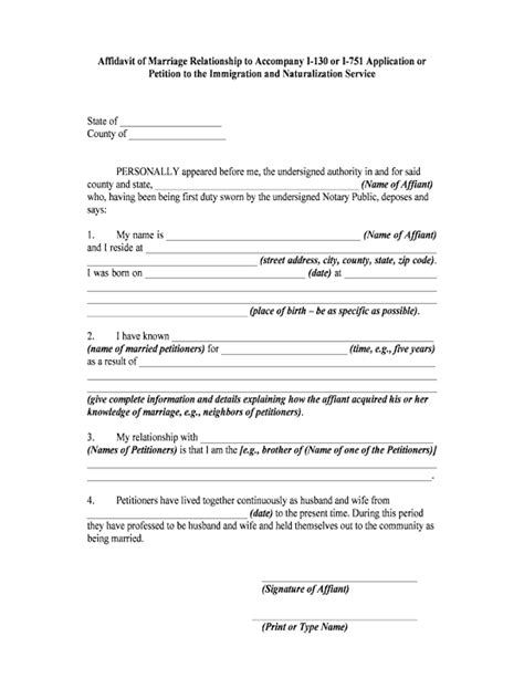 Form I 751 Affidavit Sample