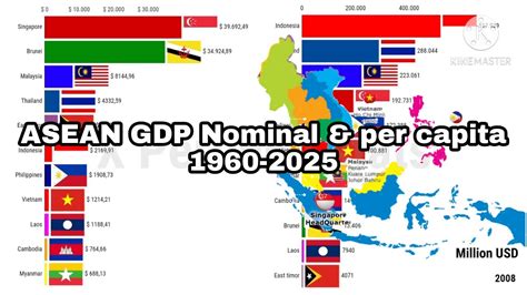 Asean Association Of Southeast Asian Nations Gdp Nominal And Per Capita