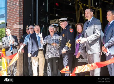 Ribbon Cutting Ceremony For New North Acton Fire Station Stock Photo