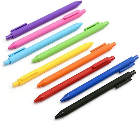 10 Colors Frosted Candy Colored Press Pen 05mm Black Gel
