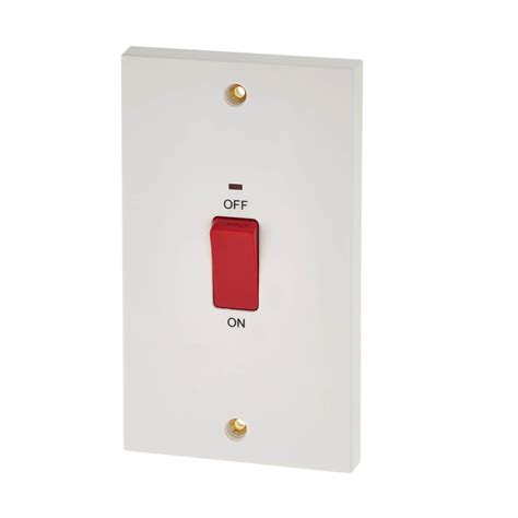 Bg 900 Series 45a 2 Gang Double Pole Cooker Switch With Neon Vertical