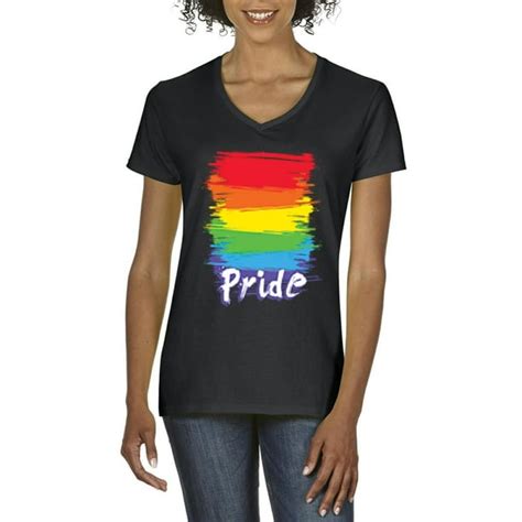 Artix Womens Rainbow Pride V Neck T Shirt