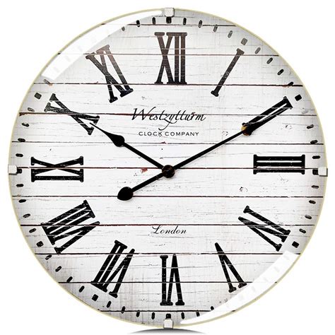 Buy Westzytturm Large Farmhouse Wall Clock 20 Inch With Curved Glass