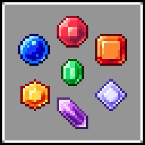 Made Some Gemstones By Ubenjersbenjers Pixel Art Tutorial