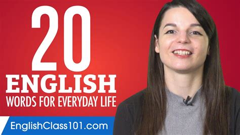 20 English Words For Everyday Life Basic Vocabulary 1 Youtube