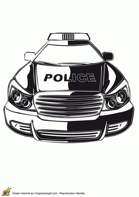 Nos 19 dessins à imprimer. Coloriage voiture police sur Hugolescargot.com