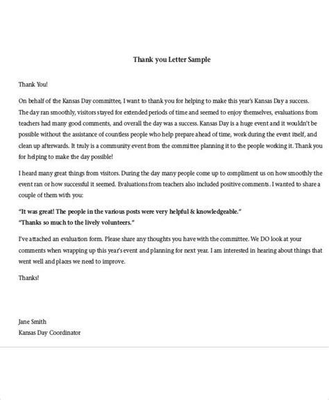 Free 25 Sample Thank You Letter Templates In Pdf Ms Word