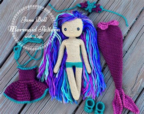 Crochet Doll Pattern Mermaid Ava艾娃 A Crochet Doll With 2 Plush Pattern