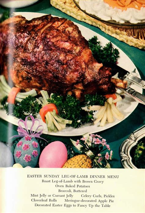Pineapple ham with mustard glaze: Traditional Easter Sunday Dinner Menus | Vintage Recipes