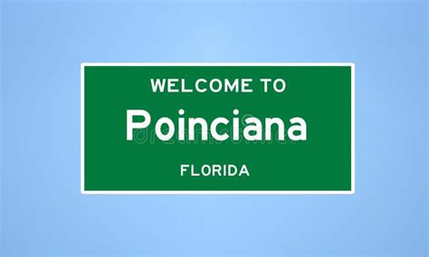 Poinciana Florida City Limit Sign Town Sign From The Usa Stock
