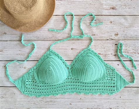 handmade crocheted bikini top soft cotton crochet top crochet crop top 2019 beach bikini
