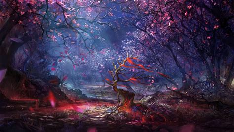 Big Type Fairy Tale Forest Painting Aljanh Digital Art 4k