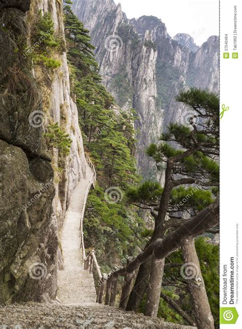 Steep Staircase In Yellow Mountain Stock Photo Image Of Nature Rocks