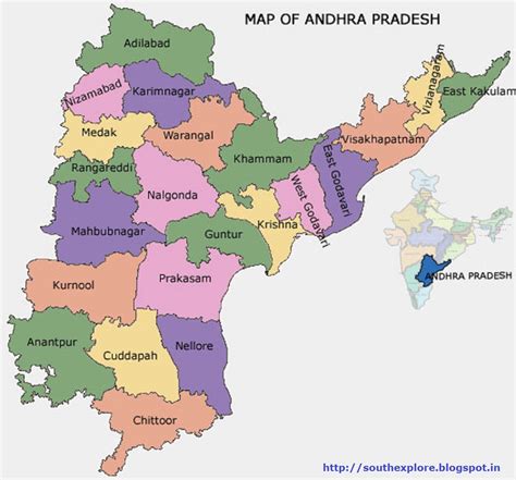 Andhra Pradhesh Tourism Map Tourist Attractions In Andhra Pradhesh