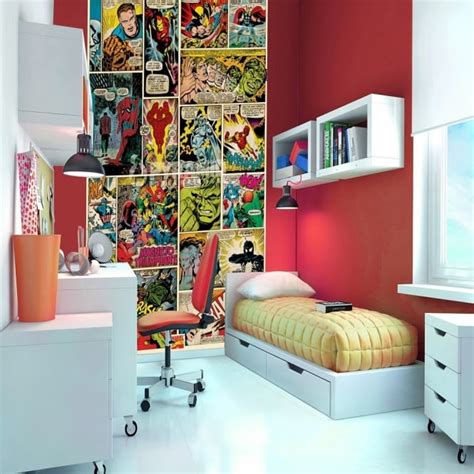 Marvel bedroom ideas | ideal home. 1 Wall Marvel Comics Wallpaper Mural - Marvel | I Want ...