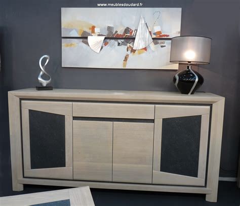 Bahut blanc laqué brillant design newland 3 l 138 x p 42 x h 84 cm blanc. Buffet bas moderne en bois clair - bahut contemporain en ...