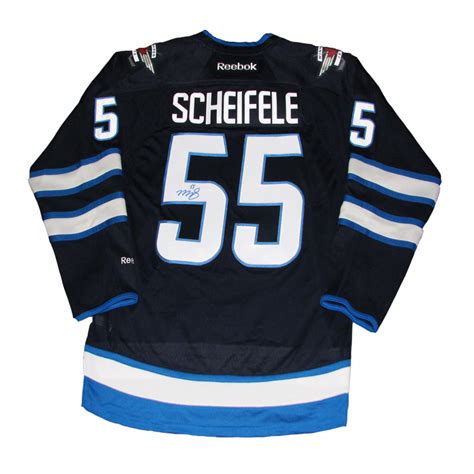Quickly shipping all orders, even international orders. MARK SCHEIFELE Signed Navy Reebok Winnipeg Jets Jersey ...