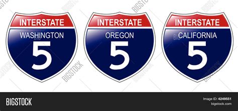 Interstate Signs 5 Vector And Photo Bigstock