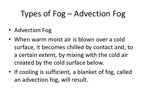 Types Of Fog