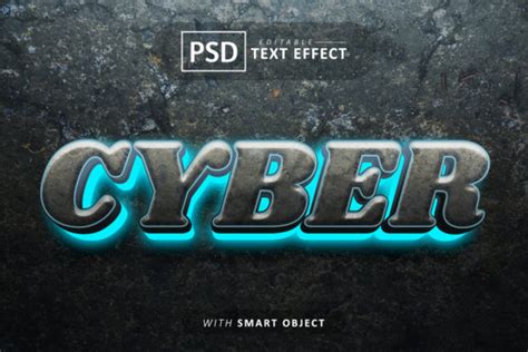 Cyber 3d Text Effect Editable Graphic By Aglonemadesign · Creative Fabrica