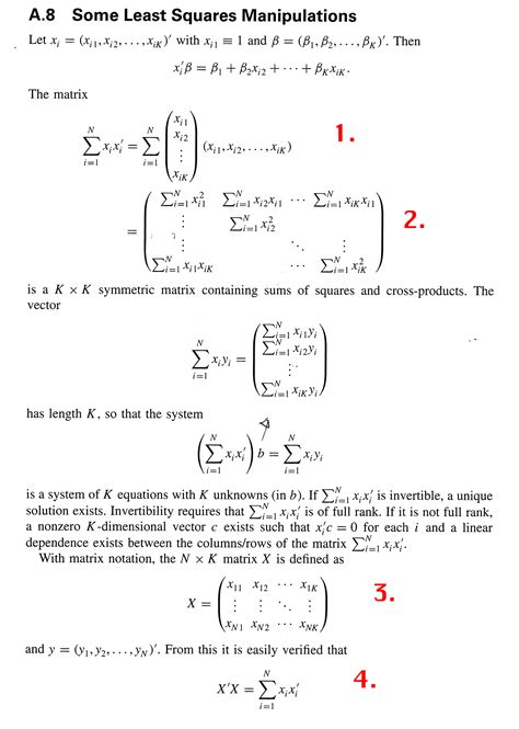 Summation Least Square Proof Notation Sum Matrices Mathematics