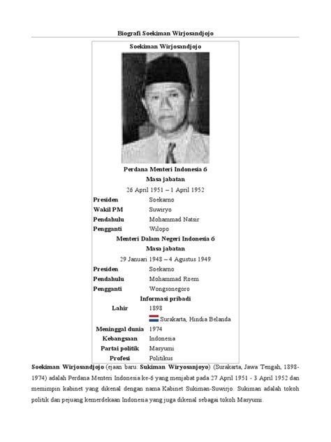 Biografi Soekiman Wirjosandjojo Pdf