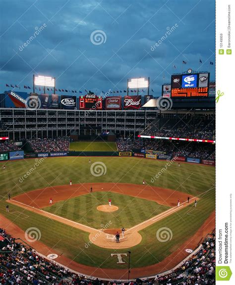 Texas Rangers Baseball Game At Night Editorial Stock Image Image Of