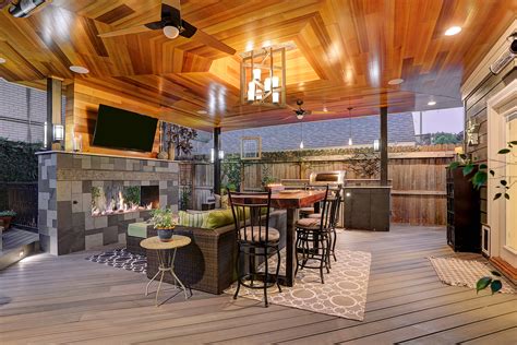 Contemporary Outdoor Living Room In Montrose Texas Custom Patios