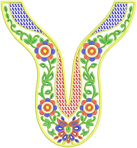 Embdesigntube Latest Surti Embroidered Neck 2012 By Vrajesh Suvagia