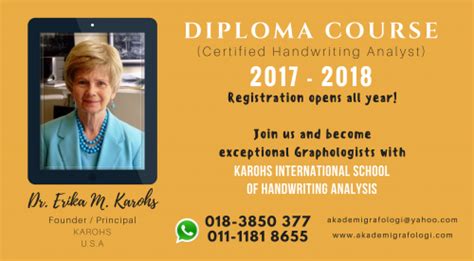 A diploma shows that you are capable of study at university level. KAROHS Diploma Course - Akademi Grafologi Malaysia