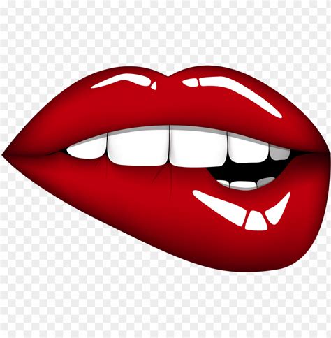 Free Download Hd Png Red Mouth Png Clipart Image Lip Biting Cartoon