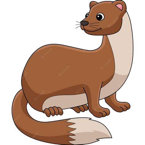 Premium Vector Weasel Animal Cartoon Colored Clipart Illustration
