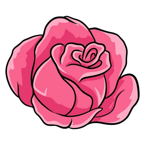 Rosas Dibujadas A Mano Hermosa Flor Estilo De Dibujos Animados