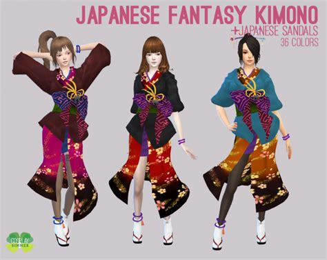 Japanese Fantasy Kimono For The Sims By Cosplay Simmer Japanese Fantasy Fantasy Kimono