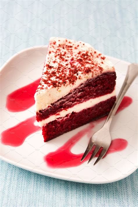 Red Velvet Cake Slice High Quality Food Images ~ Creative Market
