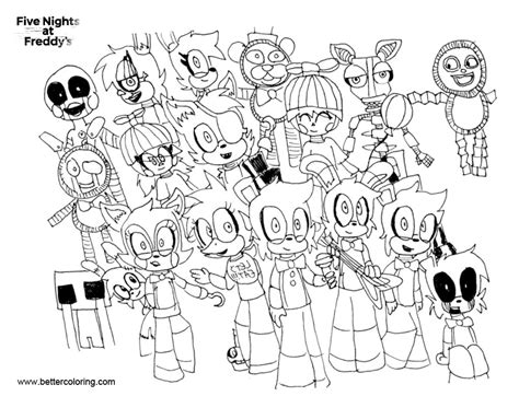 Pages Fnaf Characters All Coloring My Coloring Books Pages